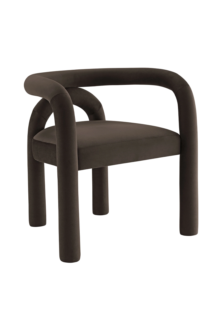 Cavara Velvet Dining Chair,Cocoa