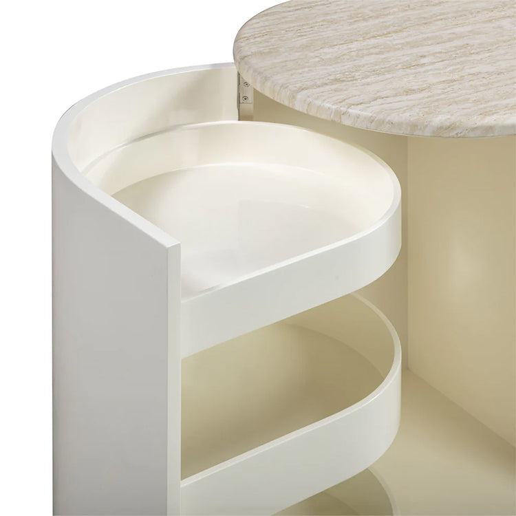 Marlo Cream Faux Travertine Desk