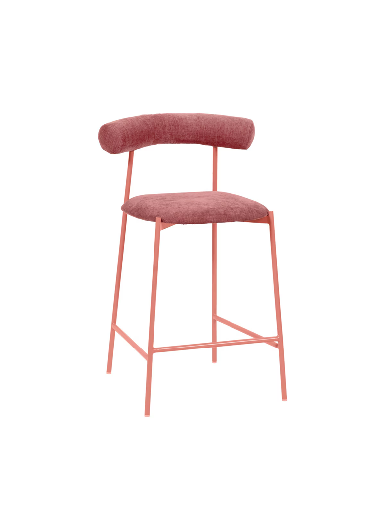 Nibbles Velvet Counter Stool,mauve