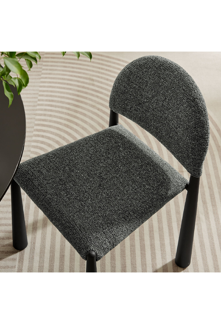 Alura Fabric Dining Side Chair,Black Anthracite