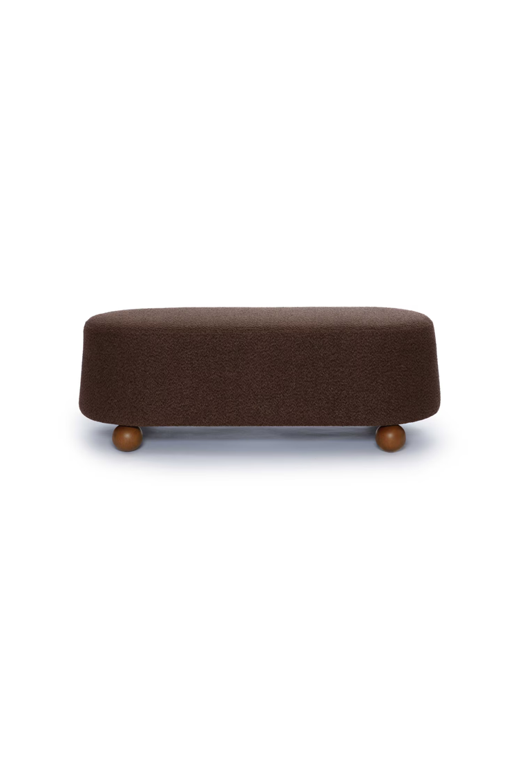 Sirenna Boucle Large Ottoman,Brown