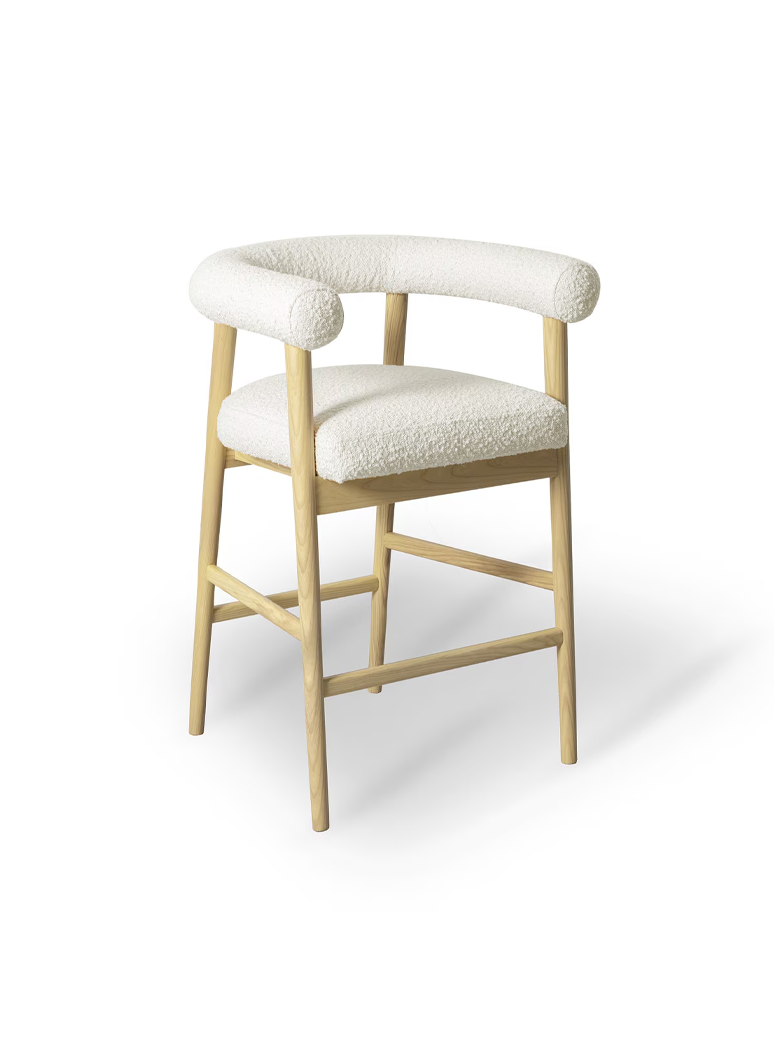 Riven Boucle Counter Stool,cream