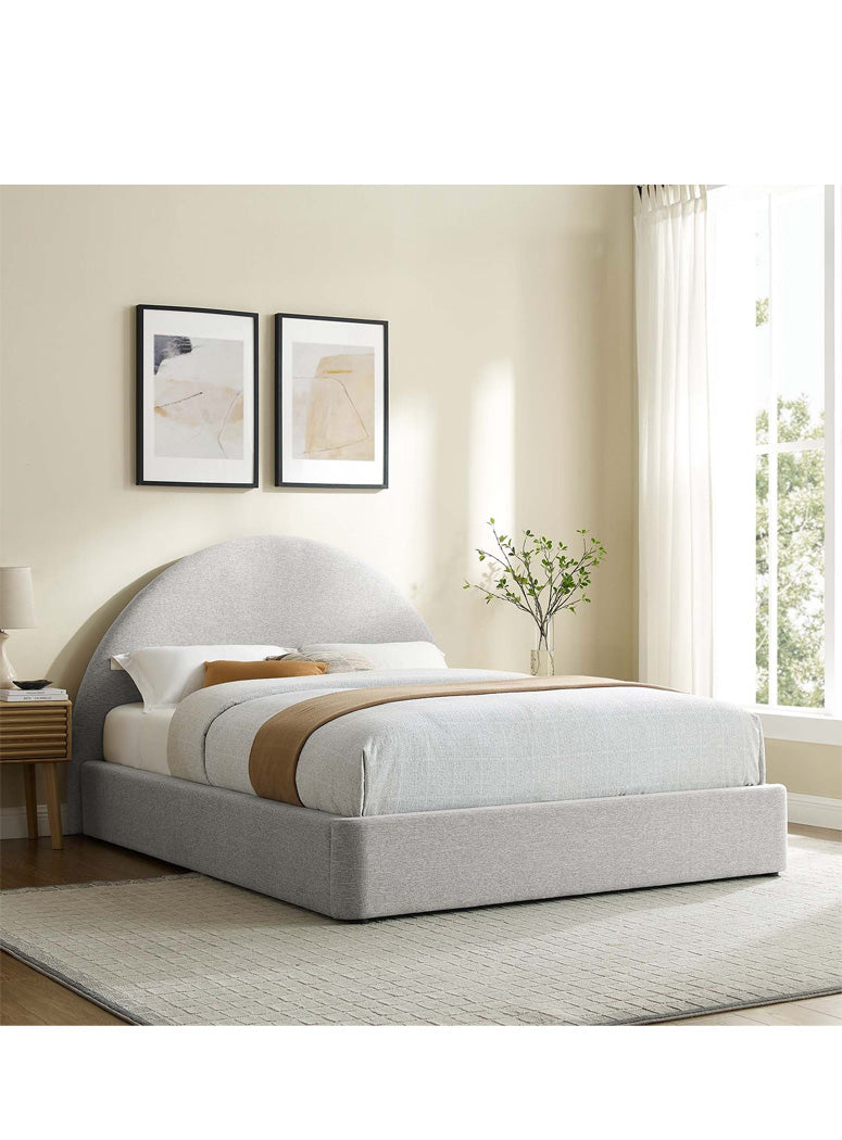 Hutch King Bed,light gray