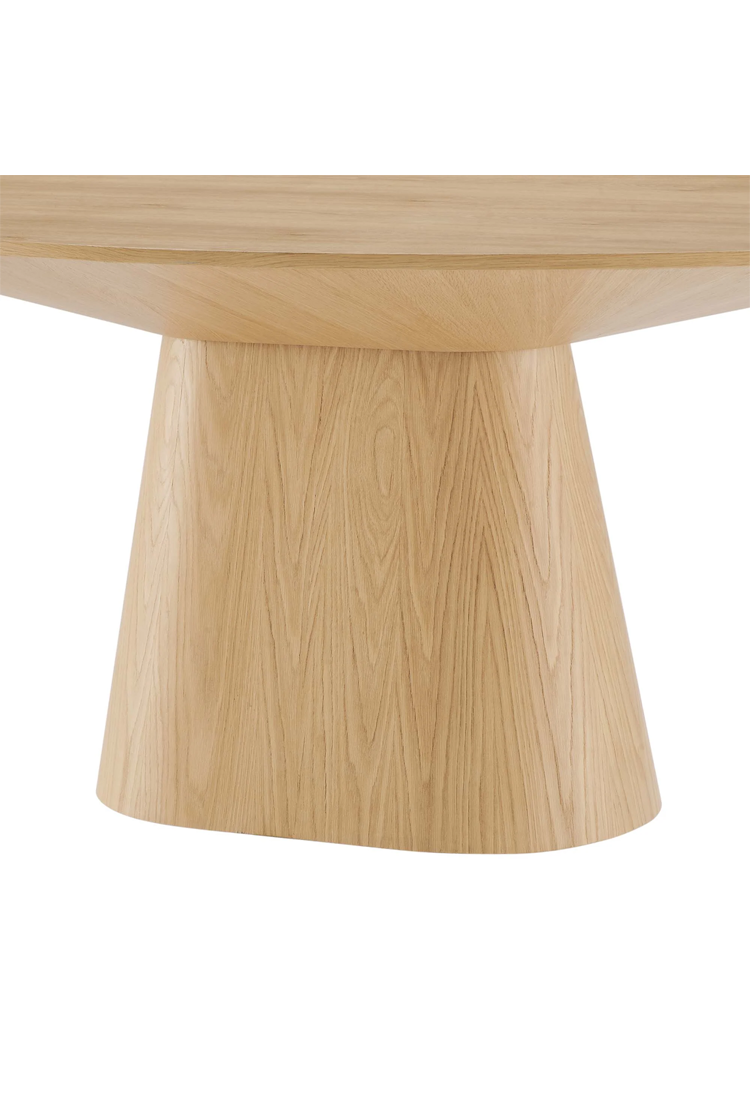 Quillon 75" Round Dining Table,Oak