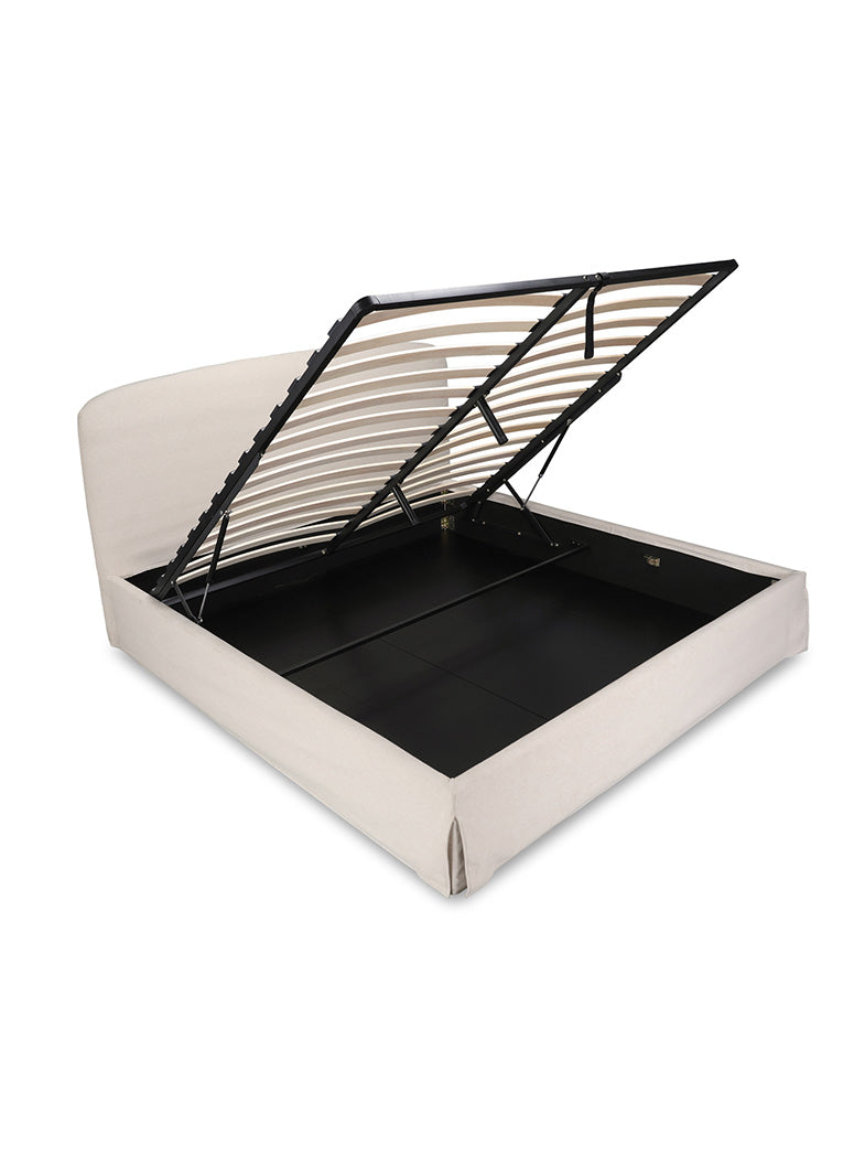 Snooze King Storage Bed,cream