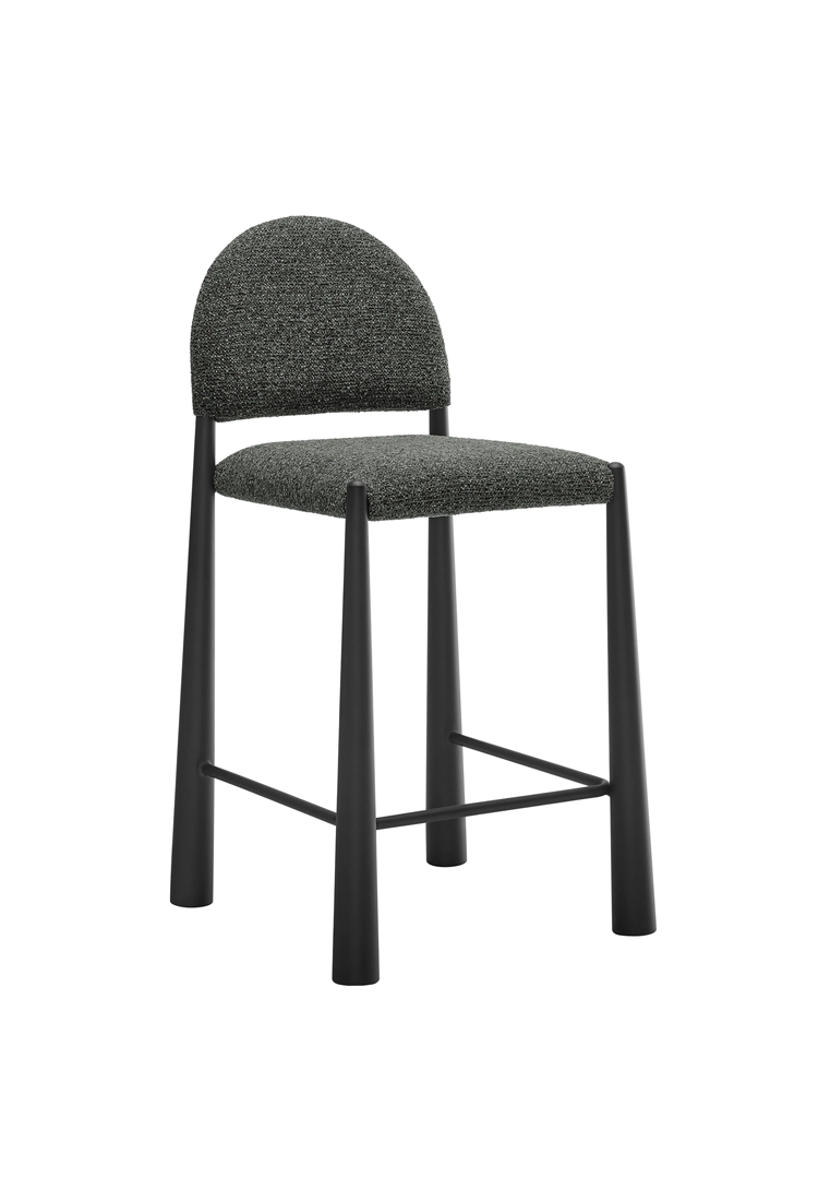 Alura Fabric Counter Stool,Black Anthracite