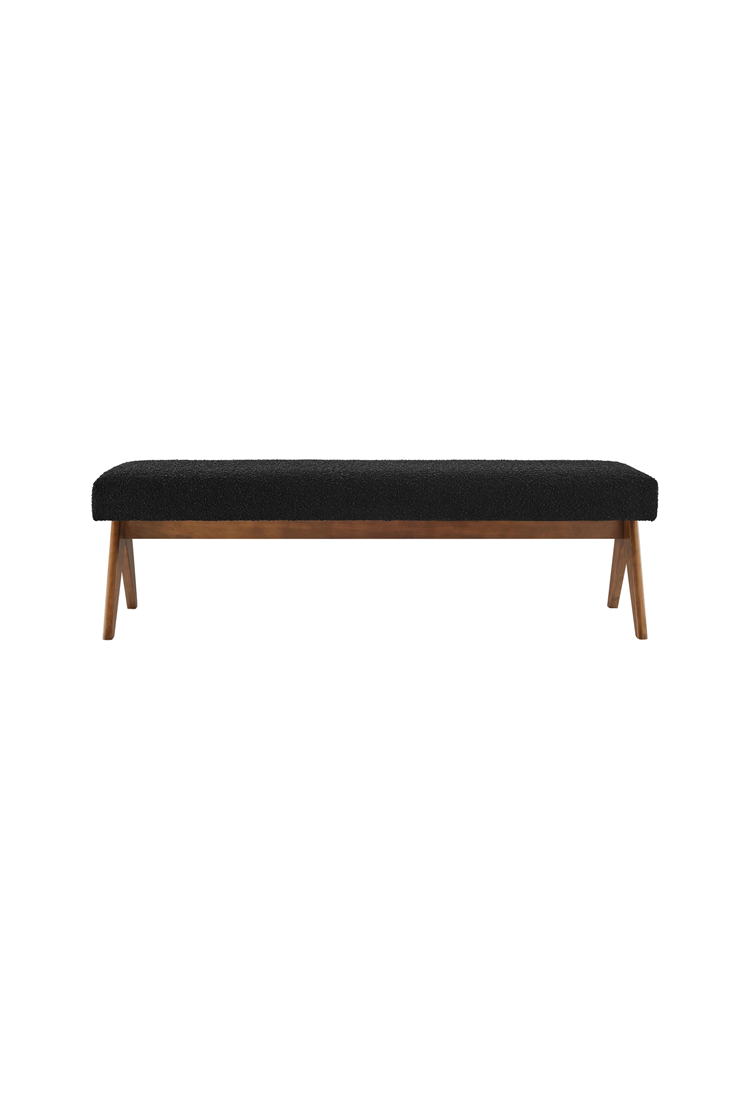 Fynix 63" Boucle Bench,Black