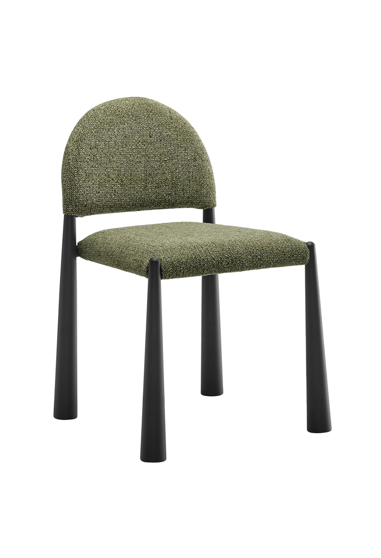 Alura Fabric Dining Side Chair,Black Leaf