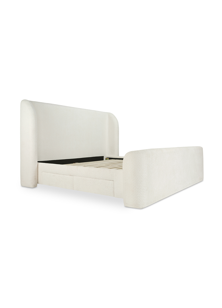 Lyra Queen Bed,cream