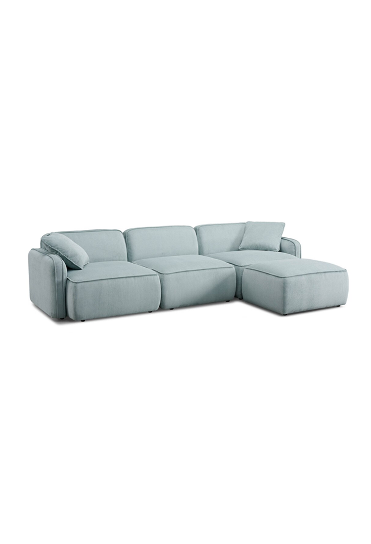 Syntara Velvet 4- Piece Sectional,Light Green