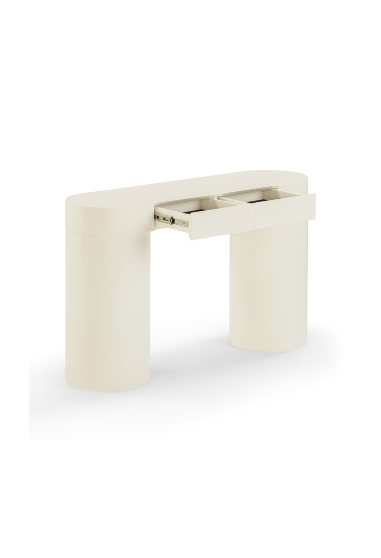 Nymera High Gloss Console Table ,Cream