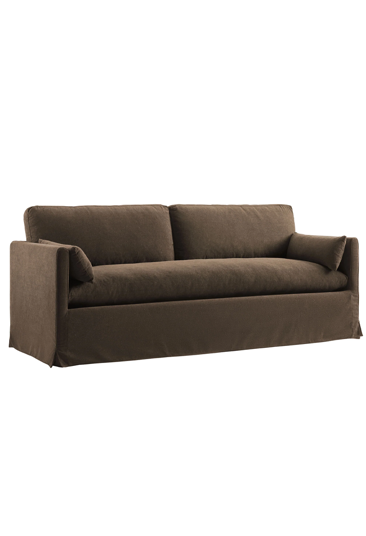 Leisure 85" Fabric Sofa,Cocoa