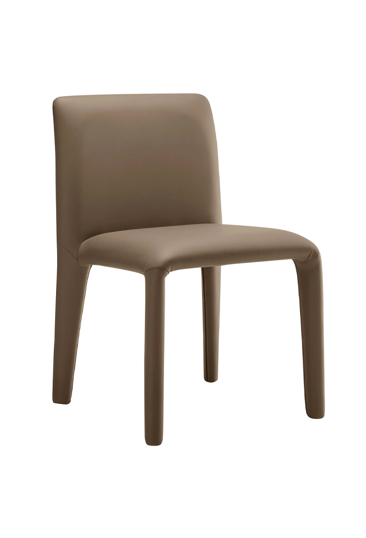 Noviara Vegan Leather Dining Chair,Mushroom Brown