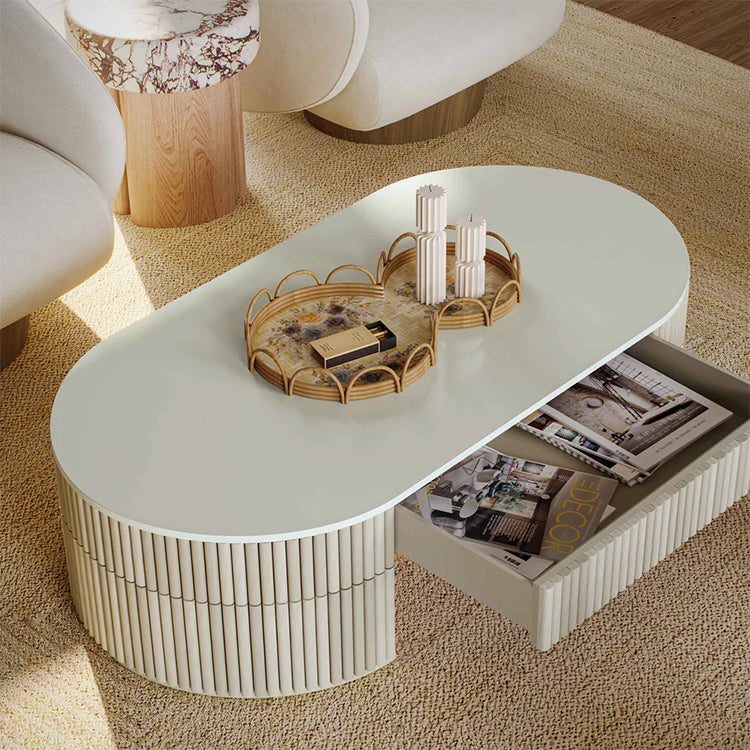 Bellatrix 52" Cream Large Storage Coffee Table