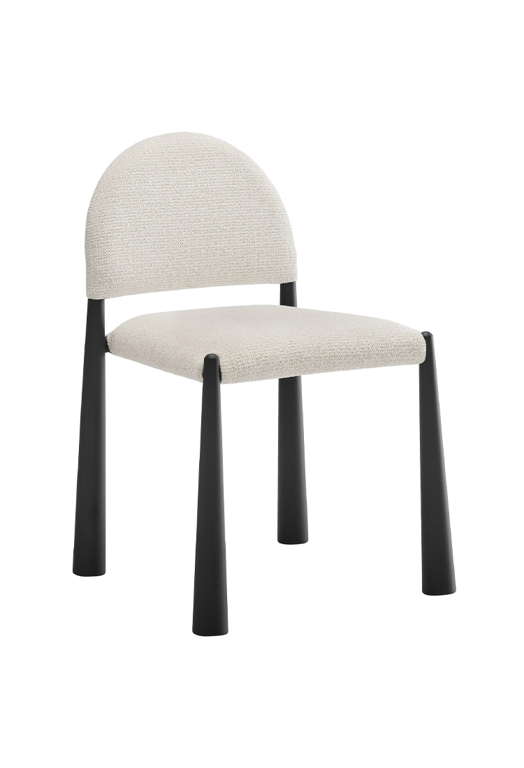 Alura Fabric Dining Side Chair,Black Cream