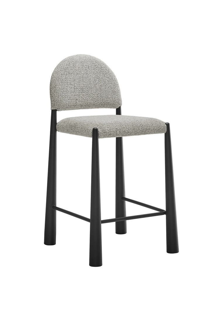 Alura Fabric Counter Stool,Black Camel