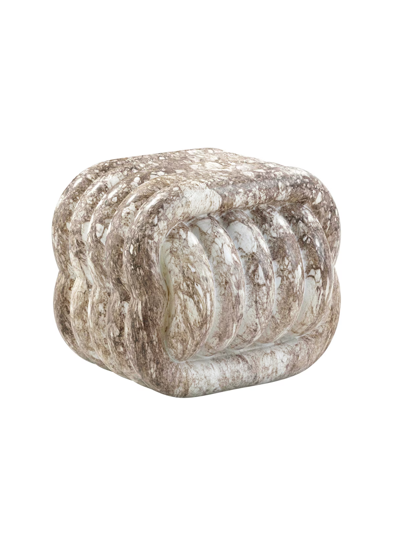 Solana Faux Marble Indoor/ Outdoor Accent Stool