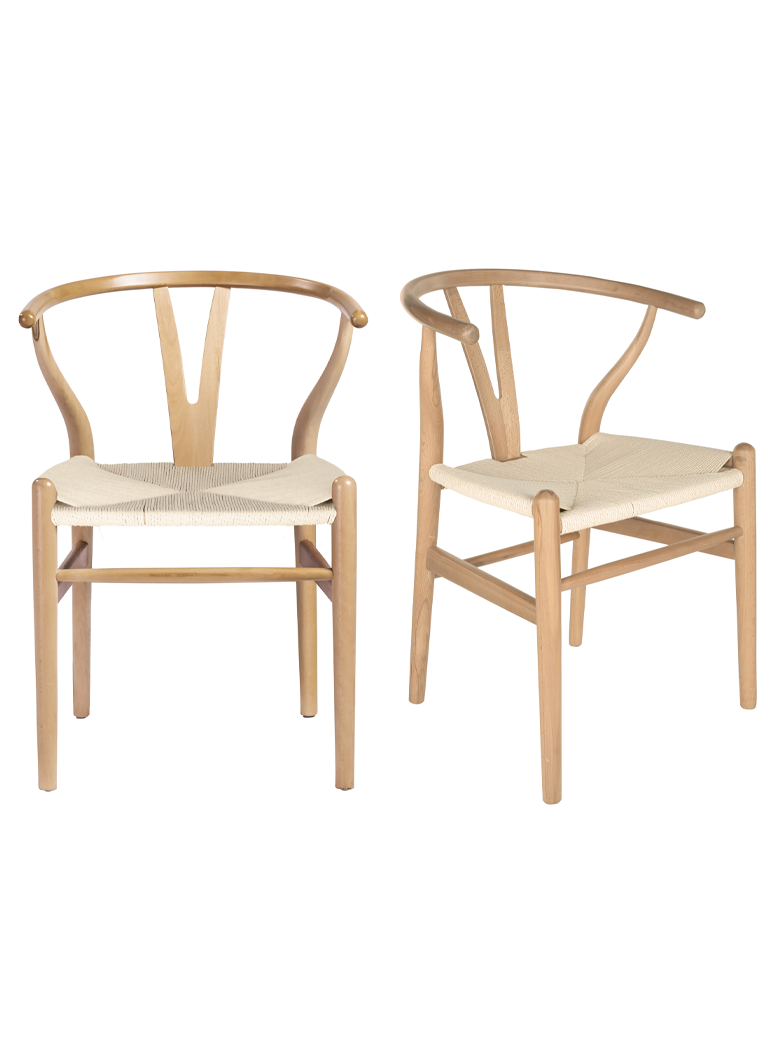 Belinda Natural Stained Frame Dining Chair,set of 2