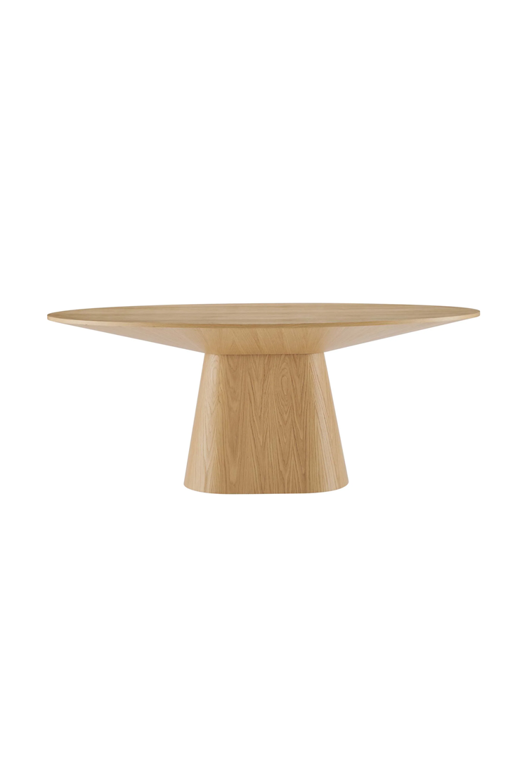 Quillon 75" Round Dining Table,Oak