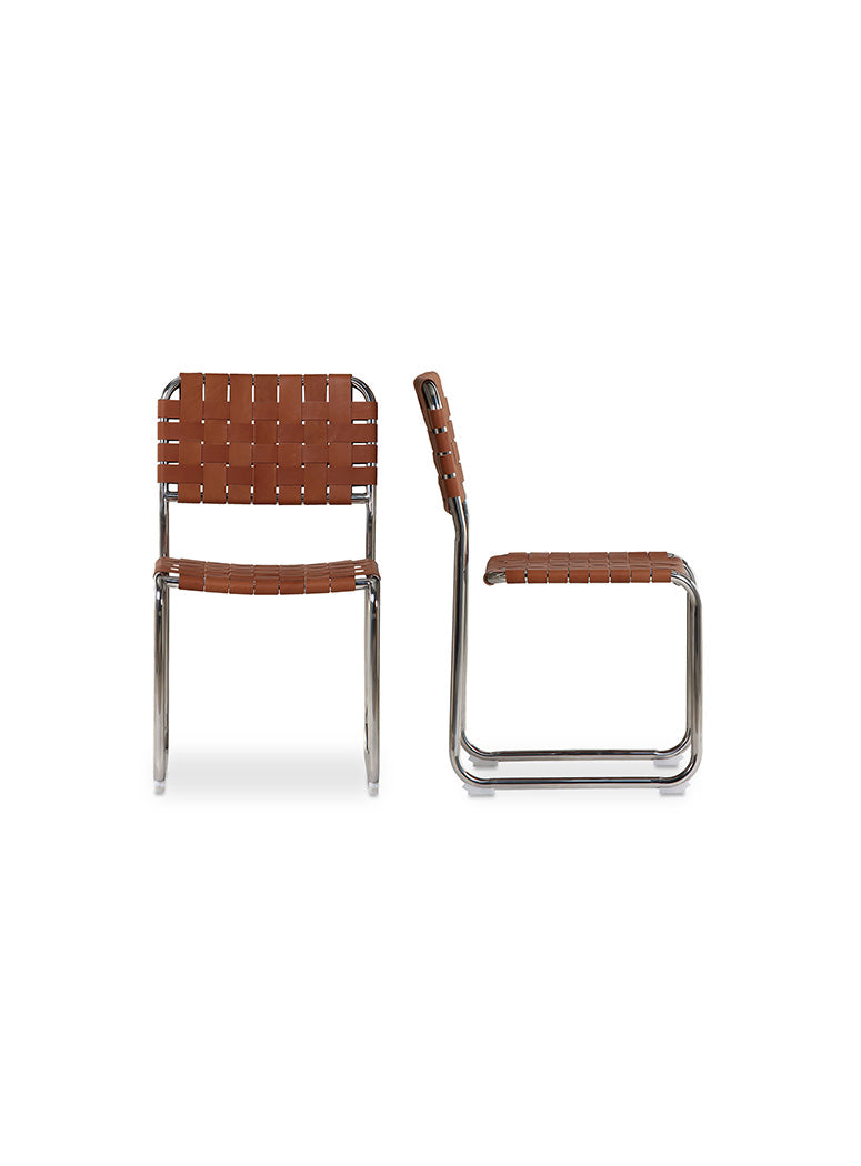 Veloxis Stainless SteelDining Chair,brown(set of two)