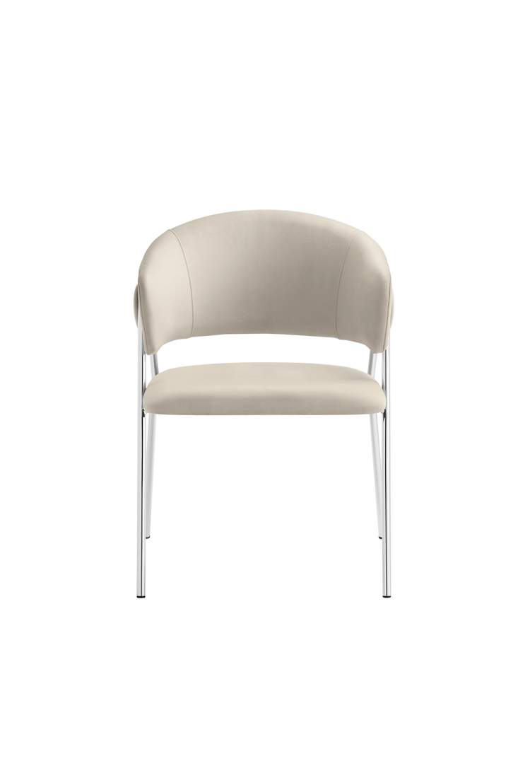 Savanna Velvet Dining Chair, Almond Silver(Set of 2)