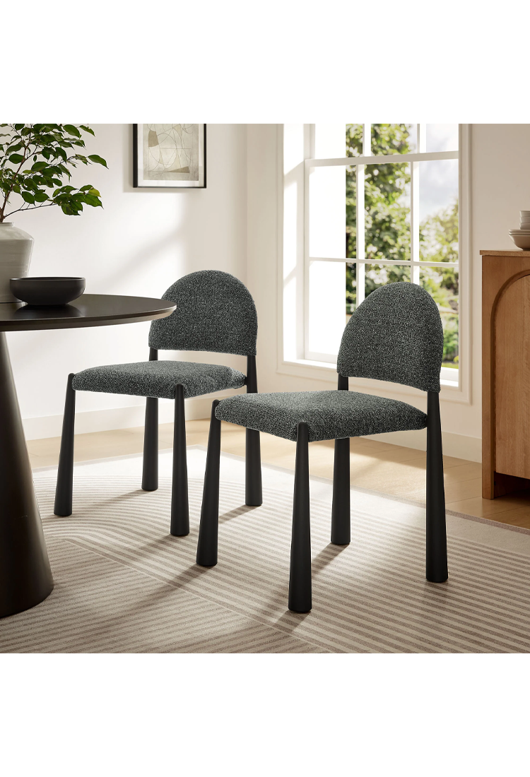 Alura Fabric Dining Side Chair,Black Anthracite