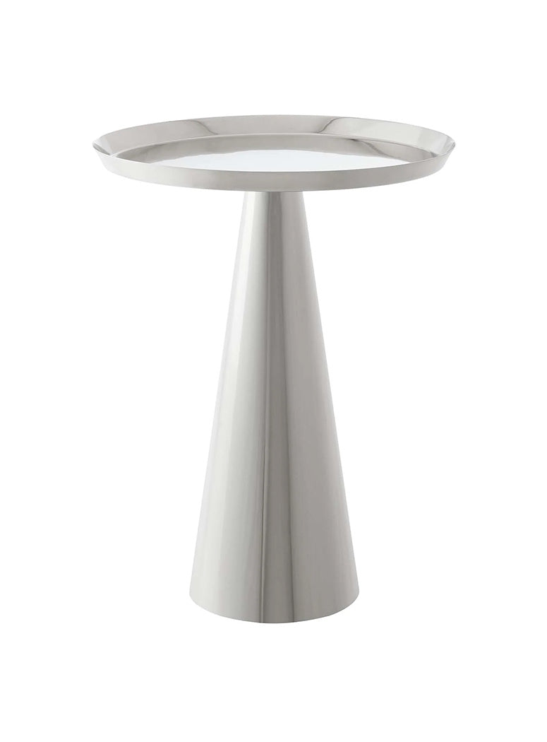 Aerin Round Side Table,nickel