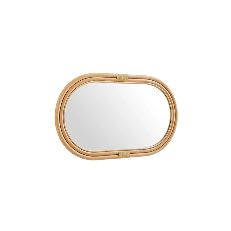Corsie Oval Rattan Wall Mirror, Natural
