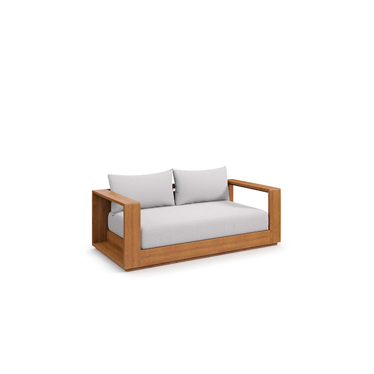 Credenza Outdoor Wood Loveseat, natural