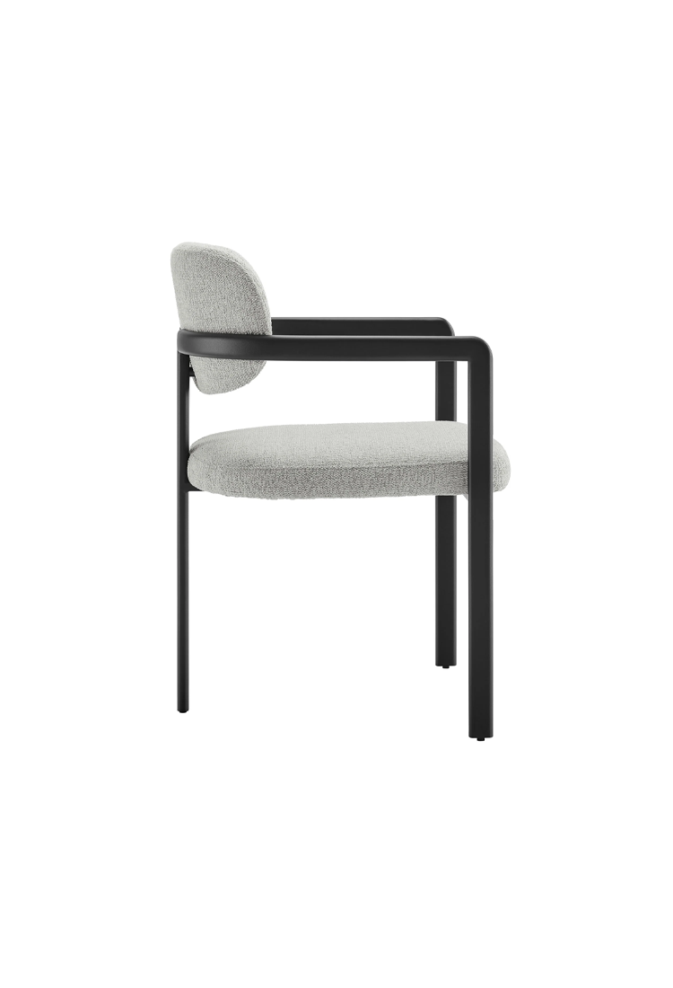 Marbella Fabric and Metal Dining Chair,Black Dove Gray