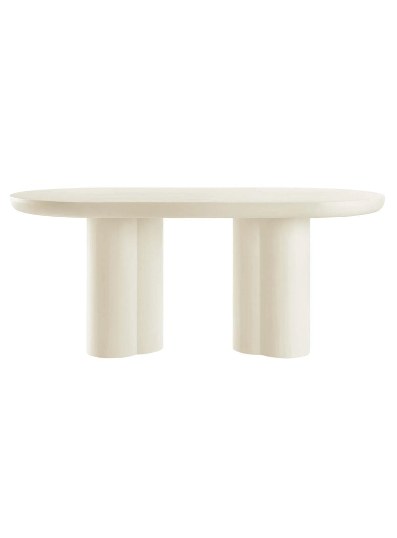 Pianc  72" Oval Dining Table,white