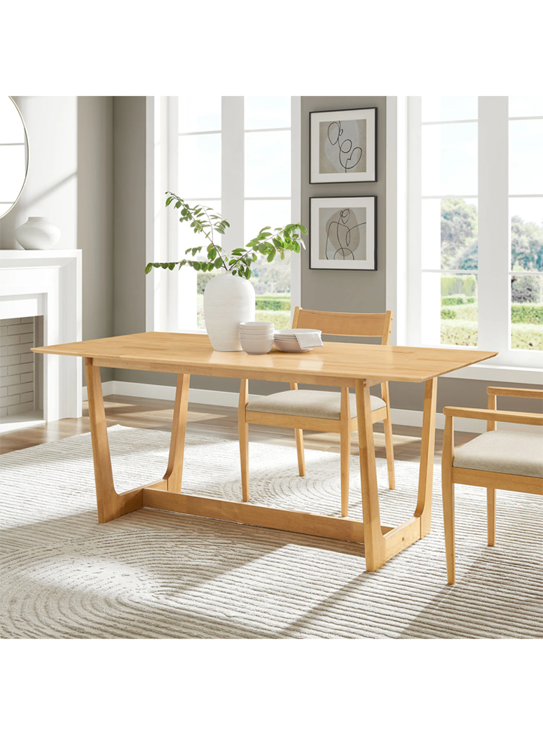 VeoFlux Rectangle Wood Dining Table,Natural