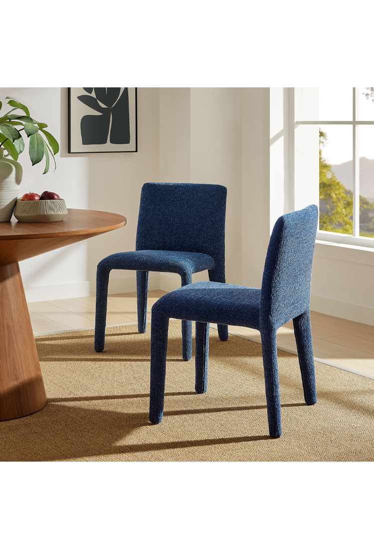 Noviara Fabric Dining Chair,Navy