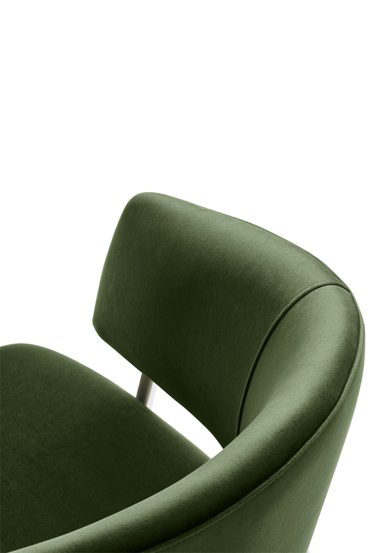 Savanna Velvet Dining Chair,Green Silver(Set of 2)