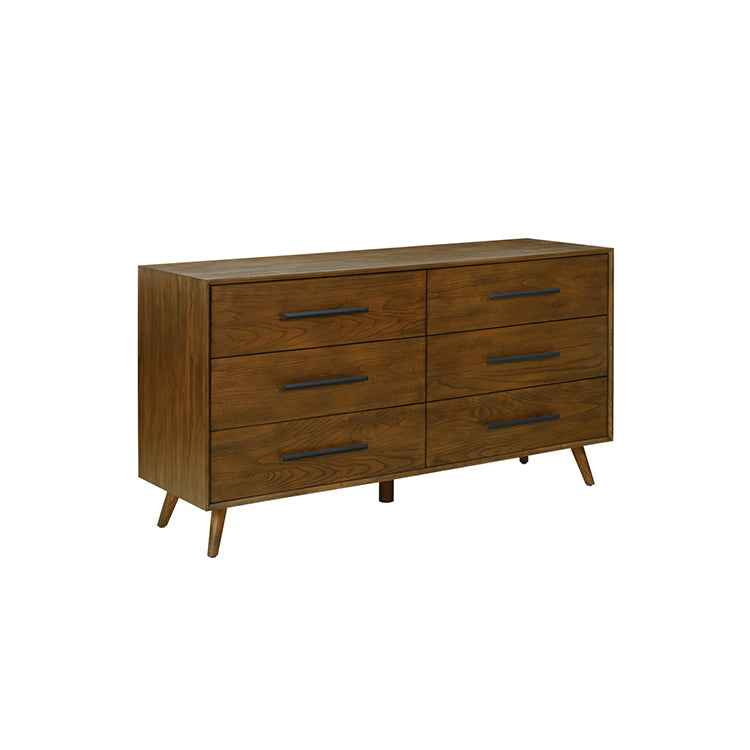 Emerie 62" Walnut 6-Drawer Dresser