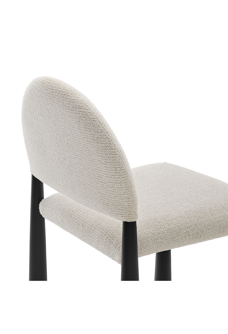 Alura Fabric Dining Side Chair,Black Cream