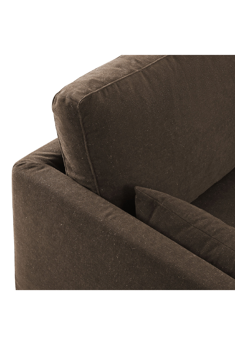 Leisure 85" Fabric Sofa,Cocoa