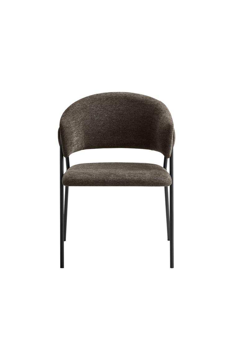 Savanna Heathered Chenille Dining Chair, Java Black(Set of 2)