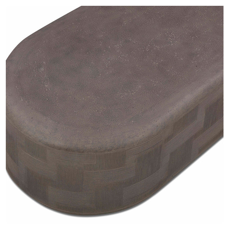 Serrie Concrete Rounded Coffee Table, dark umber
