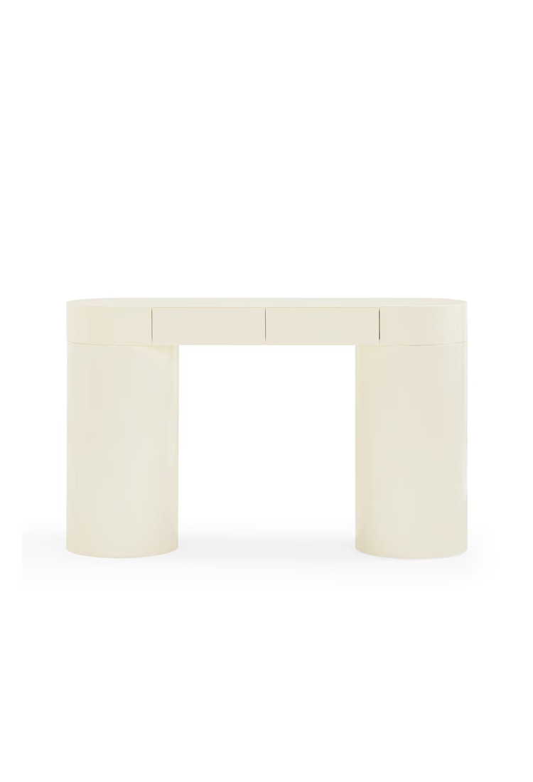 Nymera High Gloss Console Table ,Cream