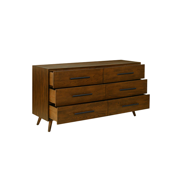 Emerie 62" Walnut 6-Drawer Dresser