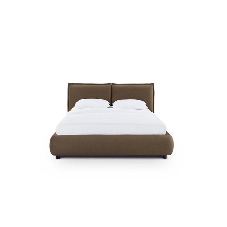 Mel Mohei Velvet Queen Bed, Brown
