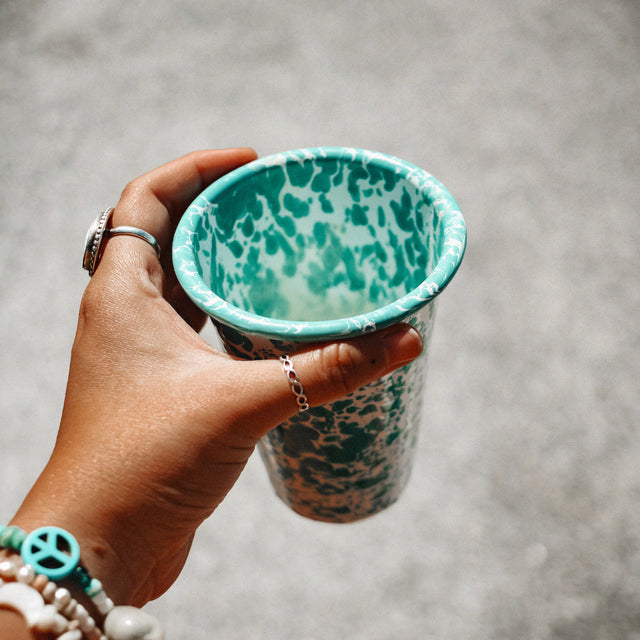 Crow Canyon Splatter 14 oz Tumbler, Turquoise