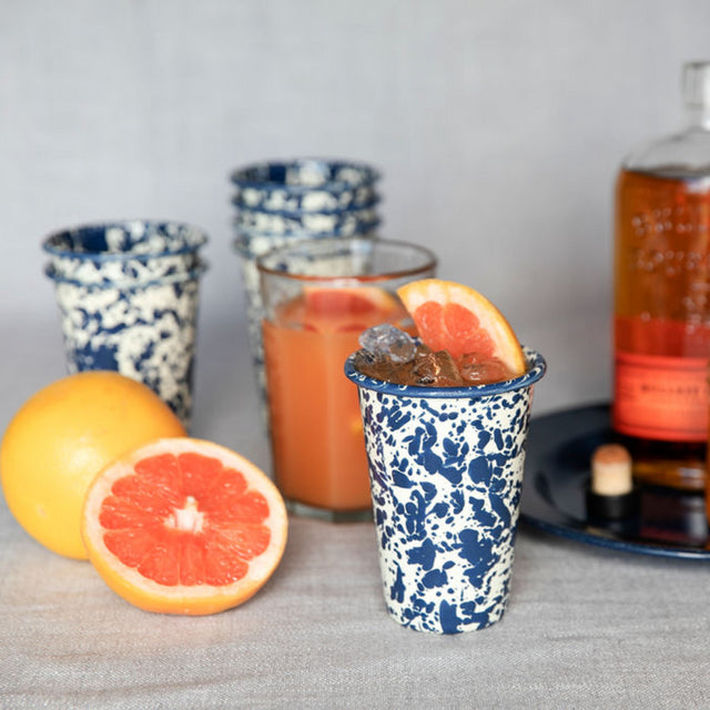 Crow Canyon Splatter 14 oz Tumbler, Navy and Cream