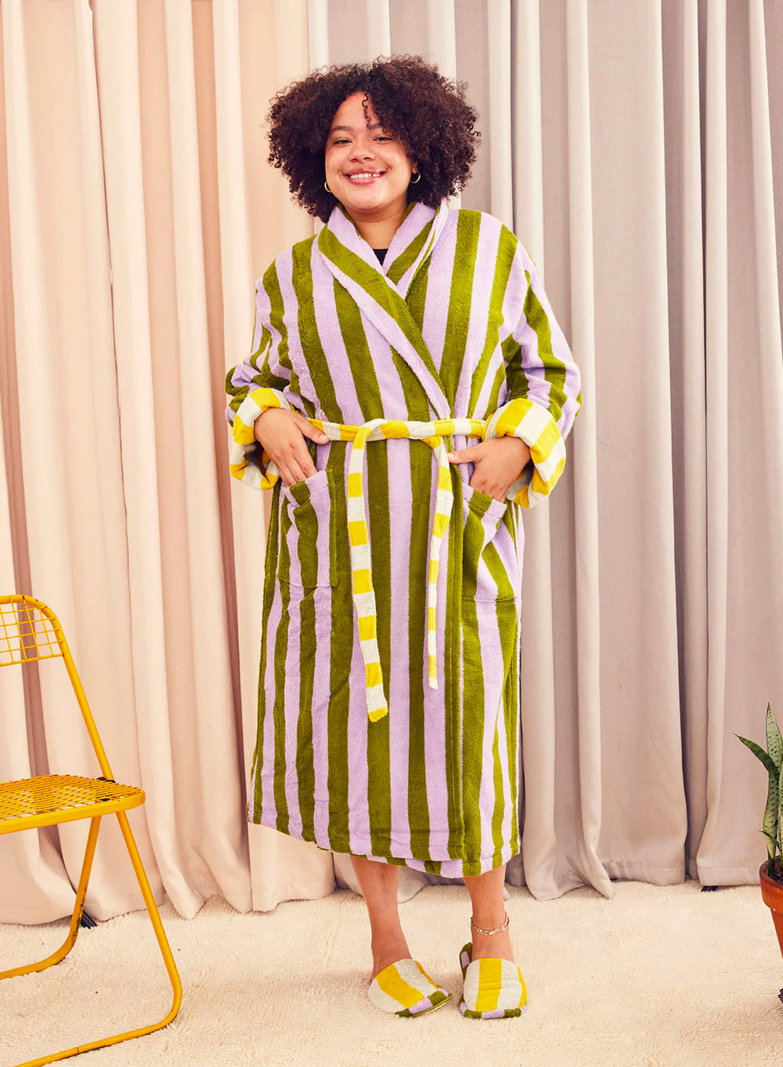 Dusen Dusen Sea Stripe Bathrobe