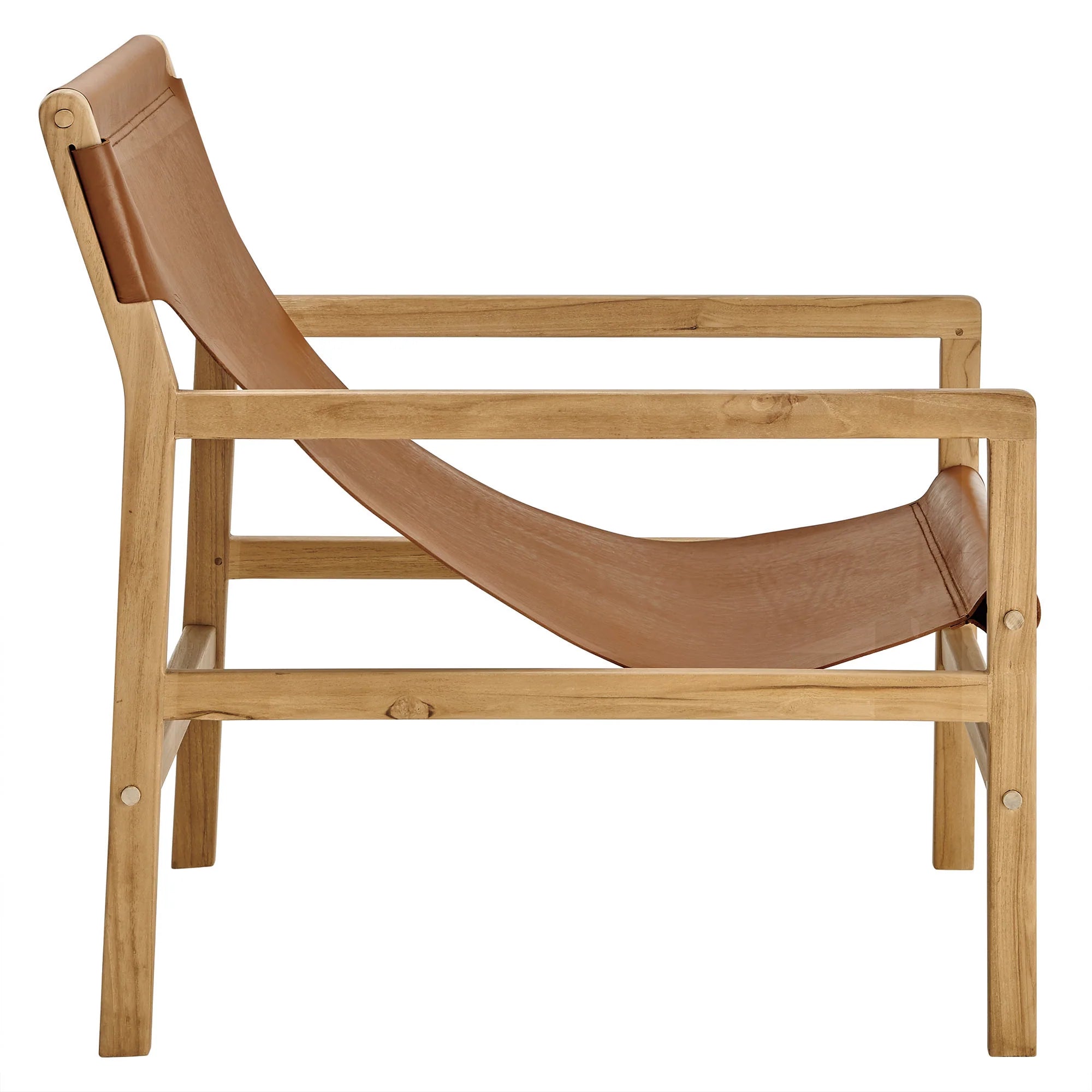 Sono Leather Sling Chair in Chestnut Tan