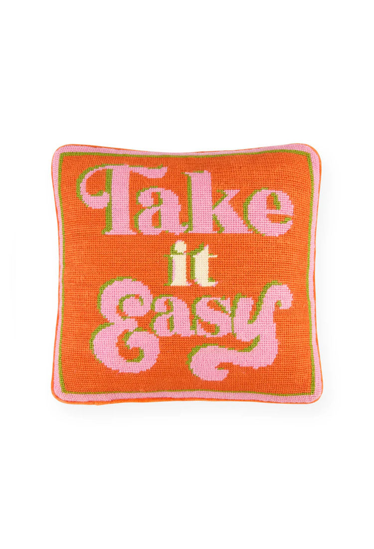 Jonathan Adler Take It Easy Needlepoint Pillow