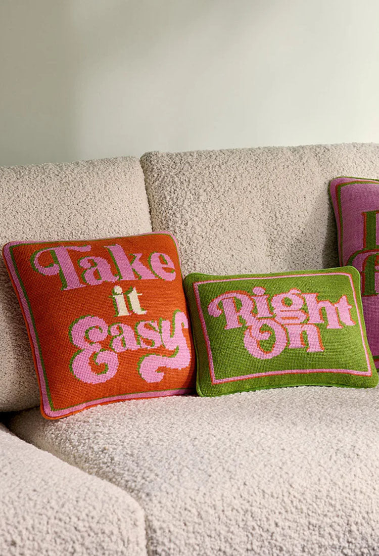 Jonathan Adler Take It Easy Needlepoint Pillow