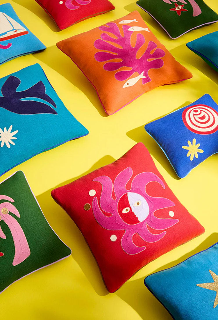 Jonathan Adler Playa Corded Pillow, Coral