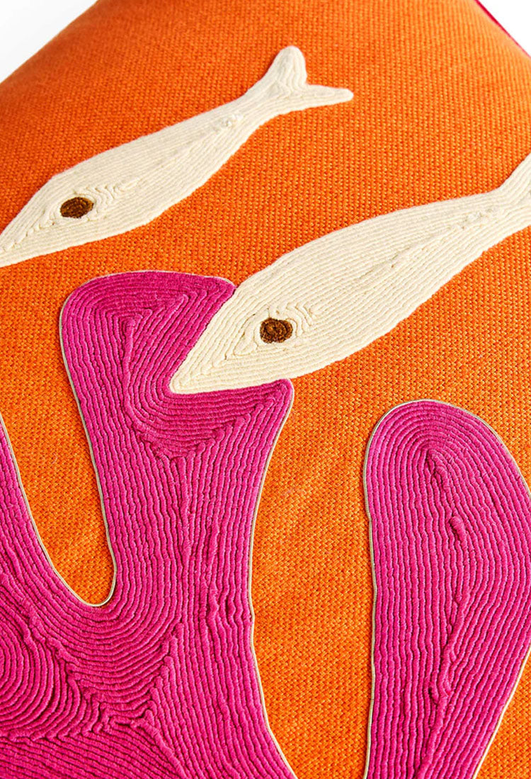 Jonathan Adler Playa Corded Pillow, Coral